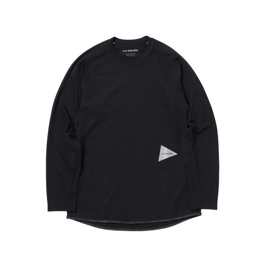 AND WANDER | Dry Jersey Raglan LS Tee Black