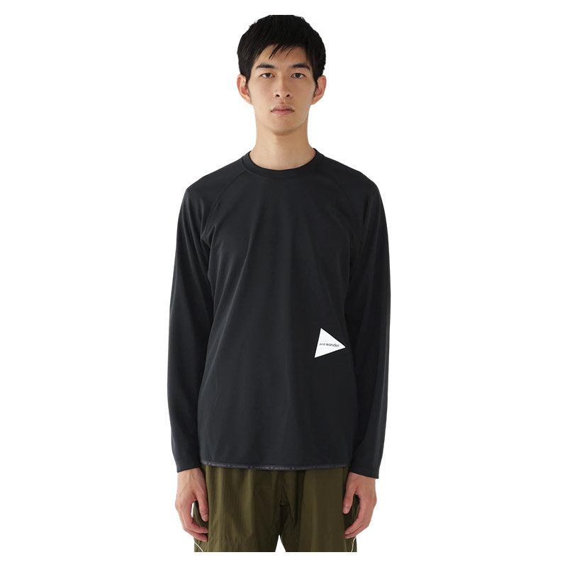 AND WANDER | Dry Jersey Raglan LS Tee Black