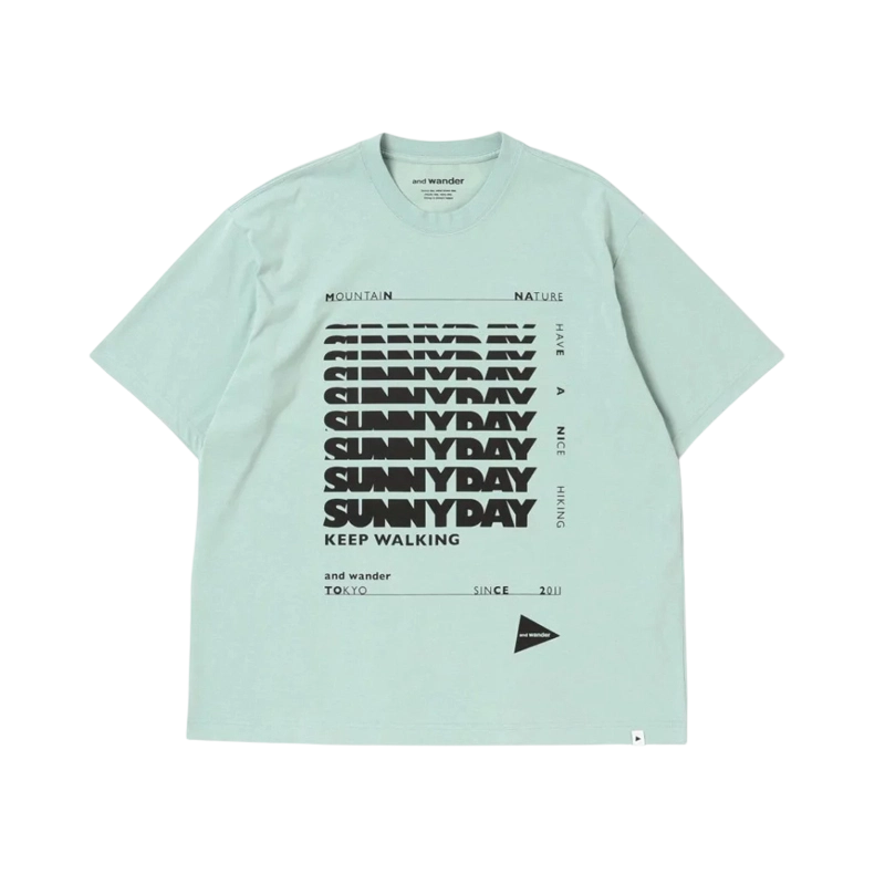 AND WANDER | Sunnyday Printed Wide SS Tee Light Sage