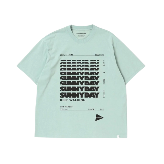AND WANDER | Sunnyday Printed Wide SS Tee Light Sage