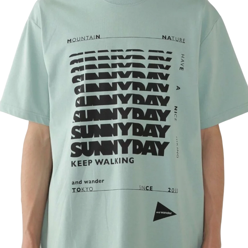 AND WANDER | Sunnyday Printed Wide SS Tee Light Sage