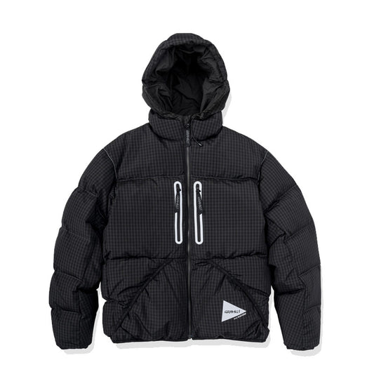 AND WANDER | x Gramicci Wool Check Down Jacket Charcoal