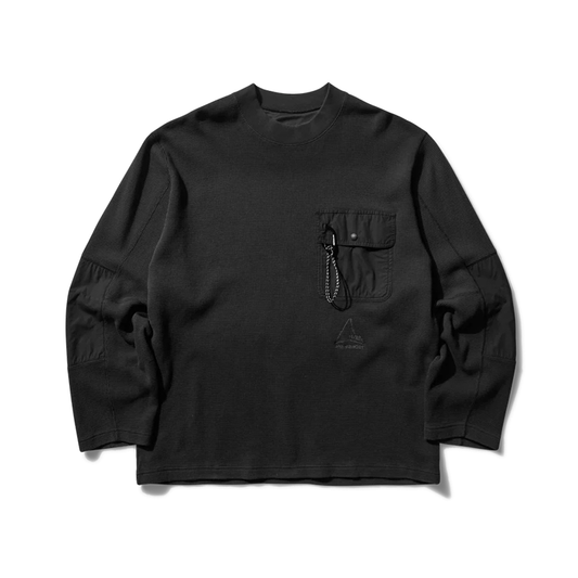 AND WANDER | X Roa Garment-Dyed Longsleeve Top Black