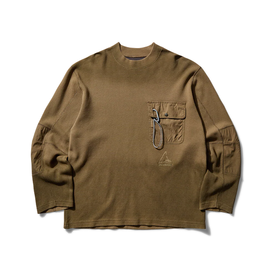 AND WANDER | X Roa Garment-Dyed Longsleeve Top Beige