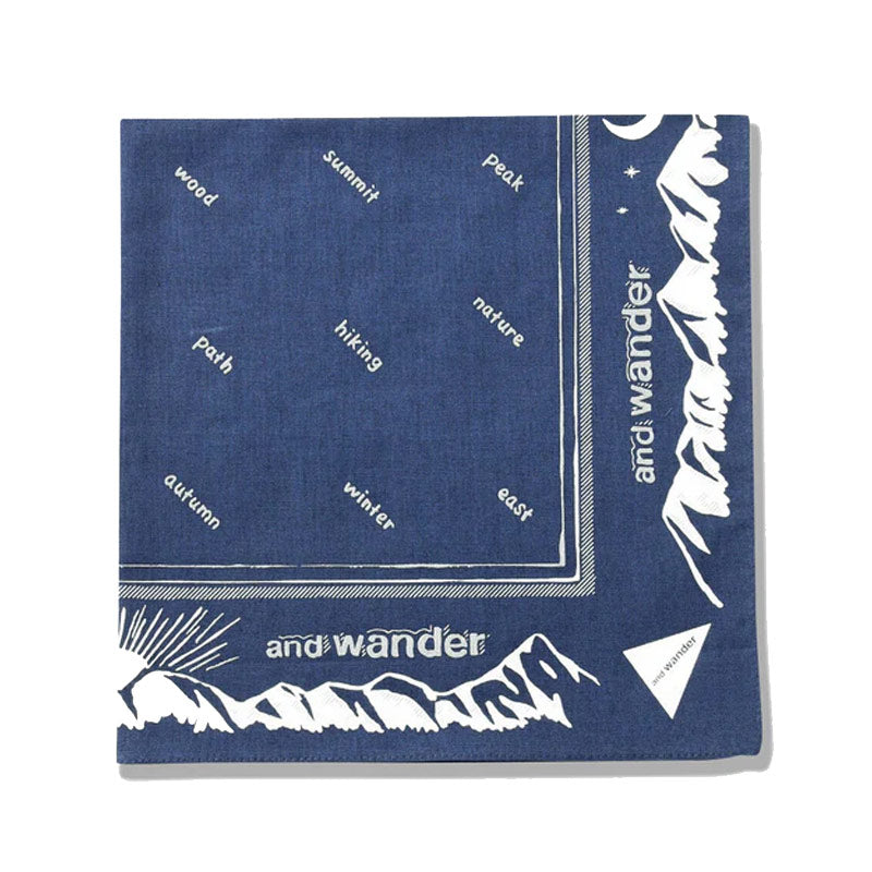 AND WANDER | Reflective Words Bandanna Navy