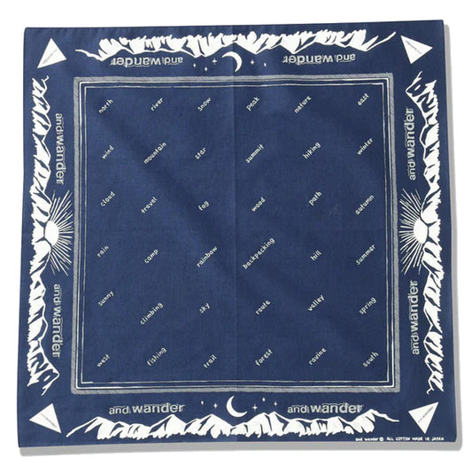 AND WANDER | Reflective Words Bandanna Navy