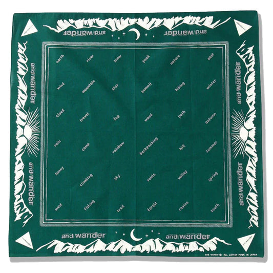 AND WANDER | Reflective Words Bandanna Green