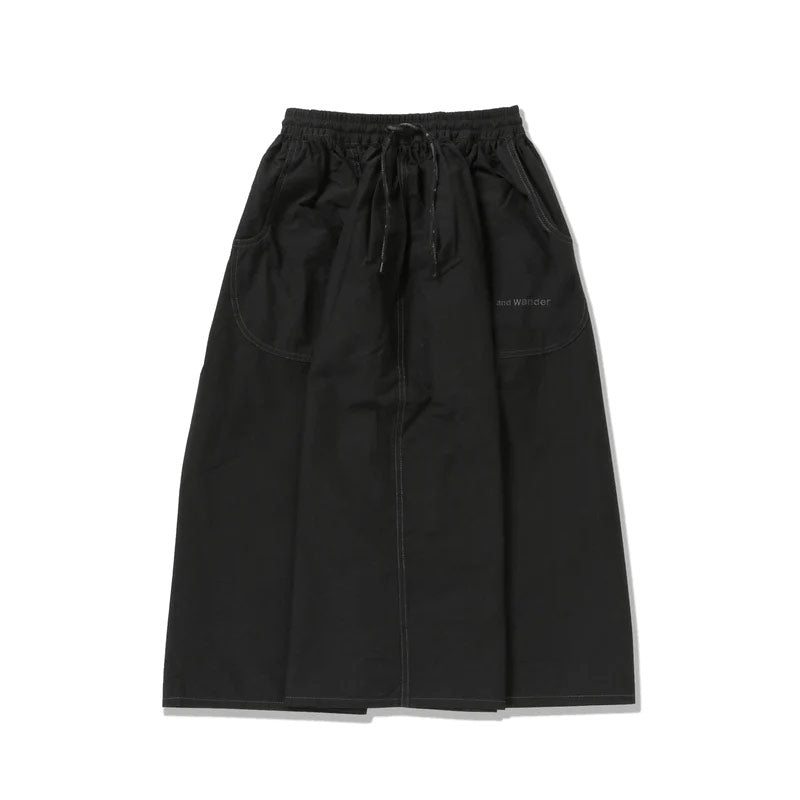 AND WANDER | Women's Cordura Cotton Rip Skirt Black