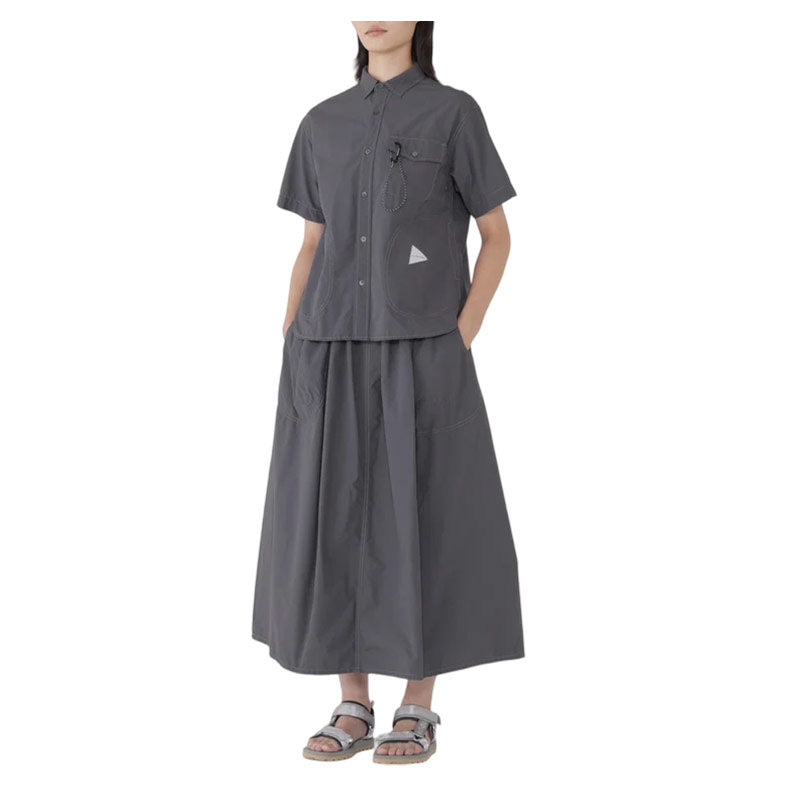 AND WANDER | Women's Cordura Cotton Rip Skirt Gray