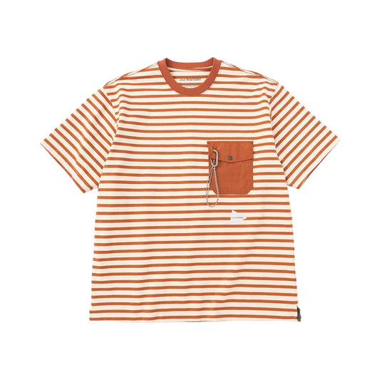 AND WANDER | Stripe Pocket SS Tee Orange