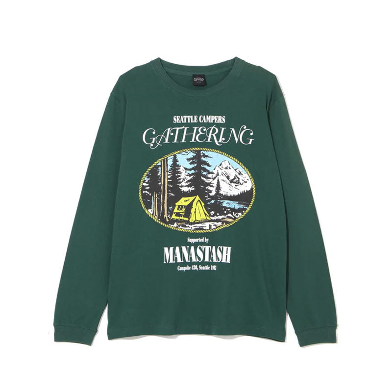 MANASTASH x L/S Tee Campers Gathering Dark Green