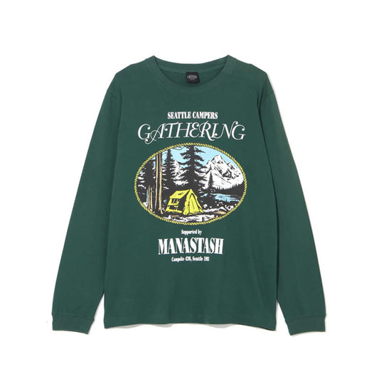 MANASTASH x L/S Tee Campers Gathering Dark Green