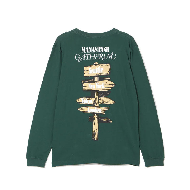 MANASTASH x L/S Tee Campers Gathering Dark Green
