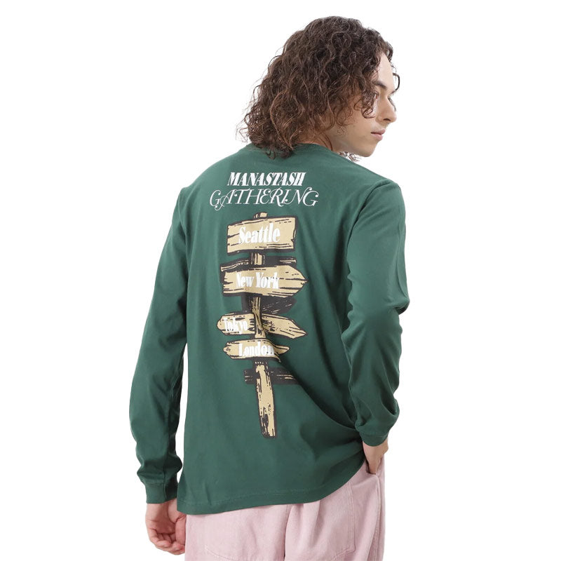 MANASTASH x L/S Tee Campers Gathering Dark Green