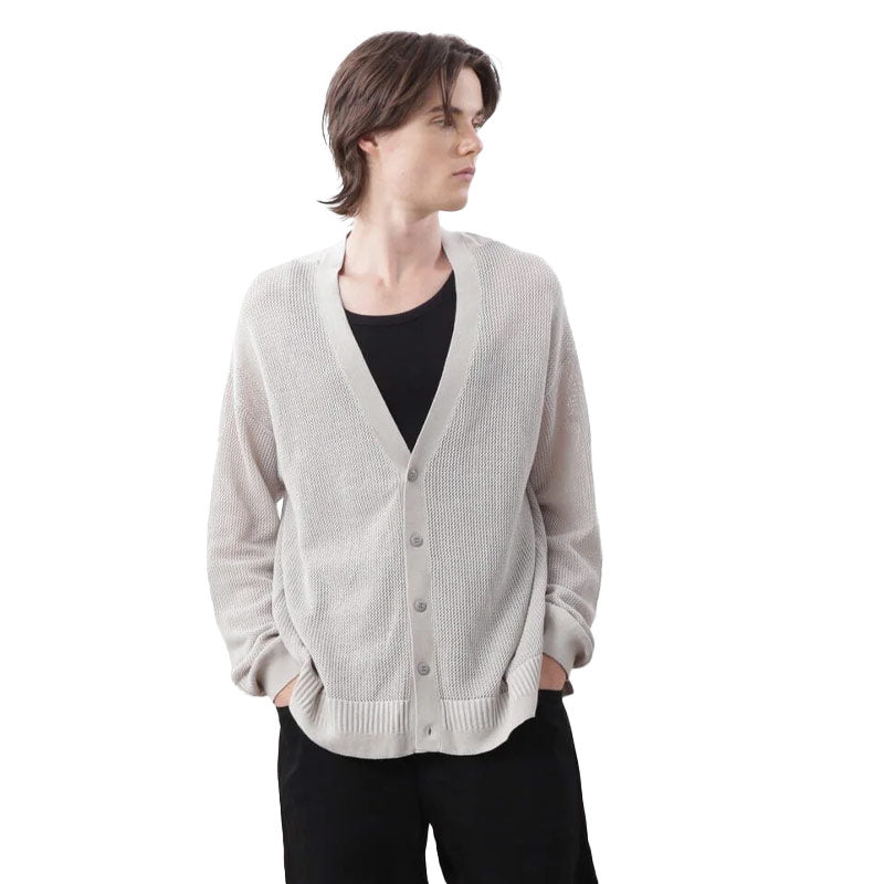 MANASTASH x Hemp Mesh Cardigan Light Grey