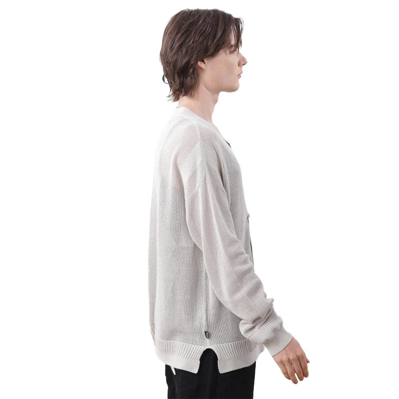 MANASTASH x Hemp Mesh Cardigan Light Grey