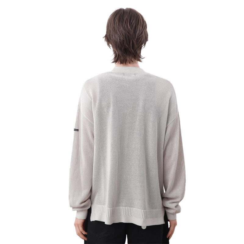 MANASTASH x Hemp Mesh Cardigan Light Grey