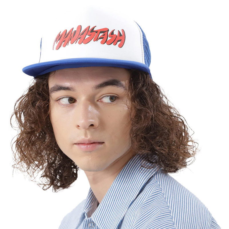 MANASTASH x Swoosh Logo Mesh Trucker Blue