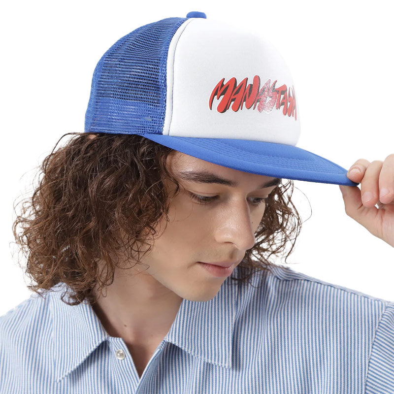 MANASTASH x Swoosh Logo Mesh Trucker Blue