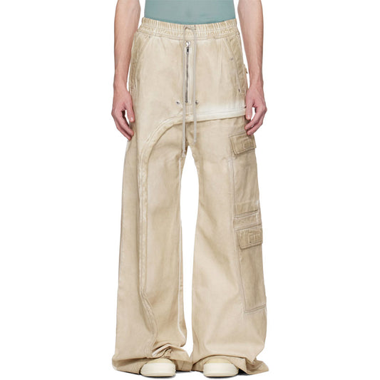 RICK OWENS DRKSHDW x Imbalanced Double Cargo Jumbo Belas Parchment