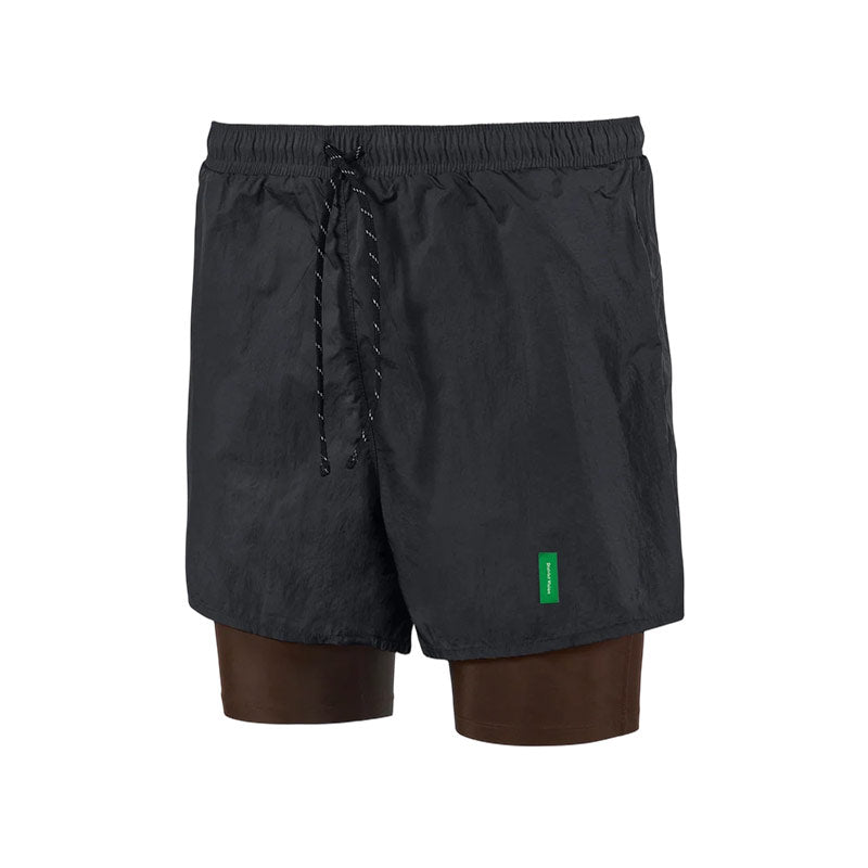 DISTRICT VISION | Ultralight Nylon Trail Shorts Deep Brown / Black