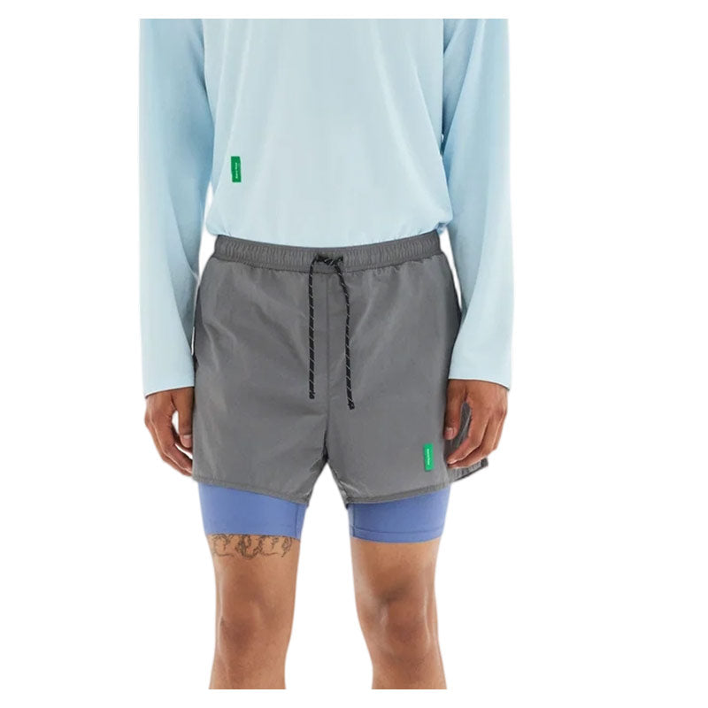 DISTRICT VISION | Ultralight Nylon Trail Shorts Graphite / Race Blue