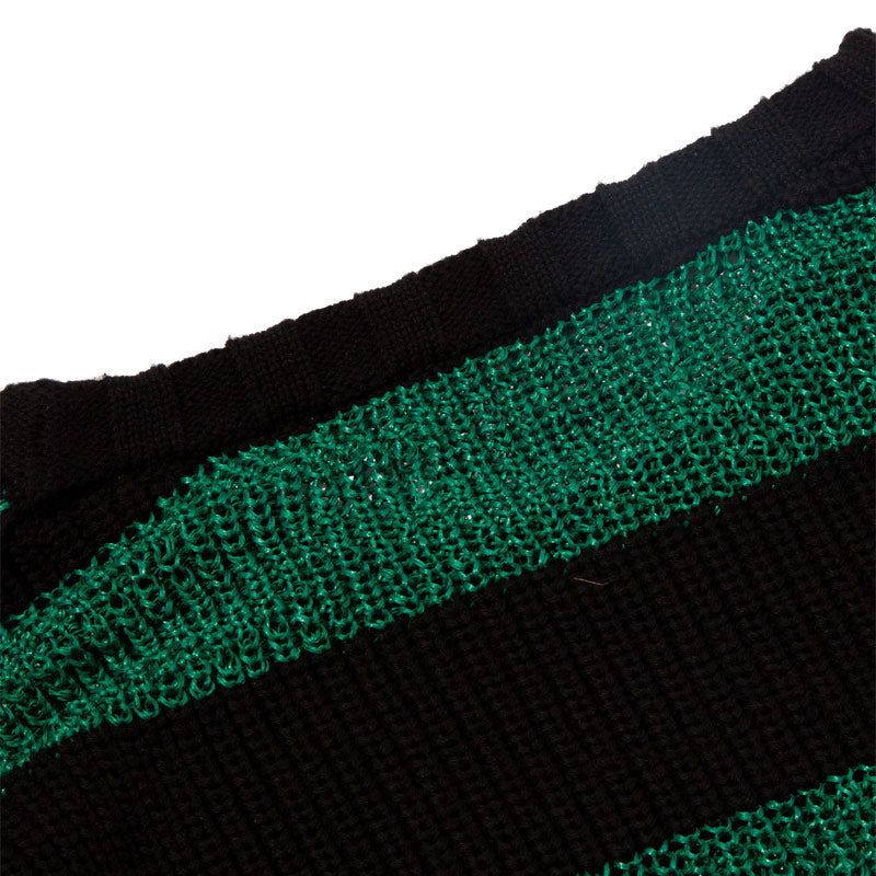 F/CE Border Crash Knit Black