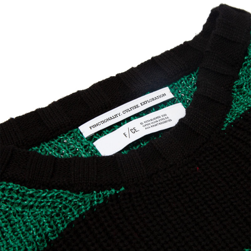 F/CE Border Crash Knit Black