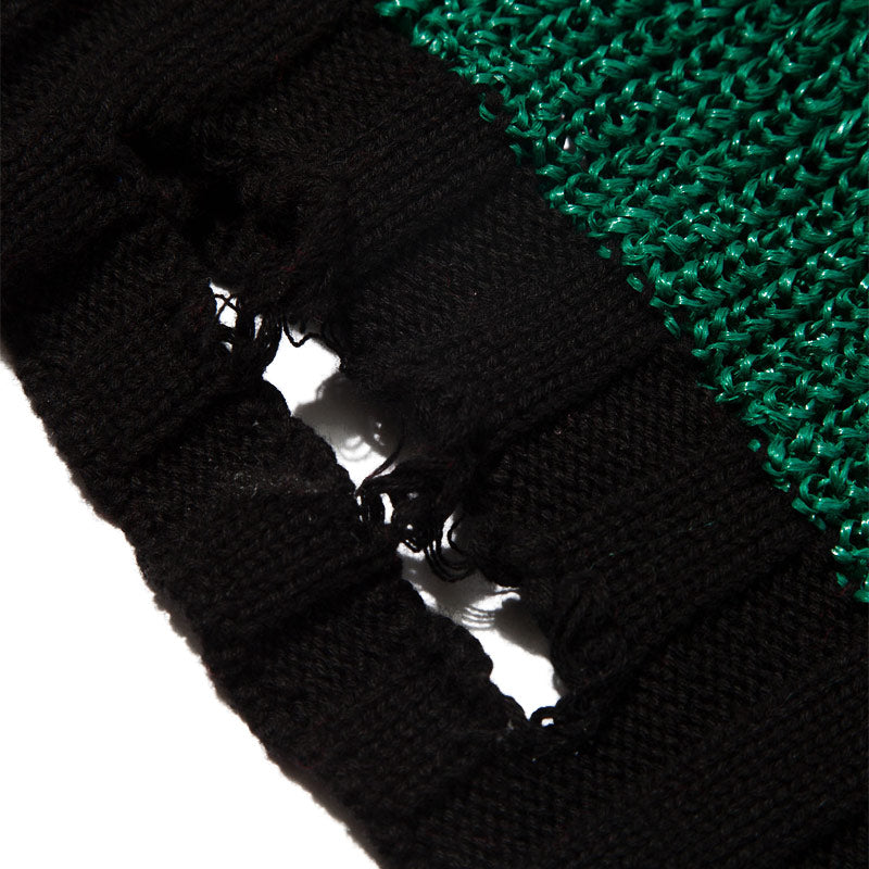 F/CE Border Crash Knit Black