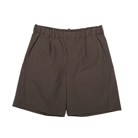 GOLDWIN | One Tuck Light Stretch Shorts Jet Brown
