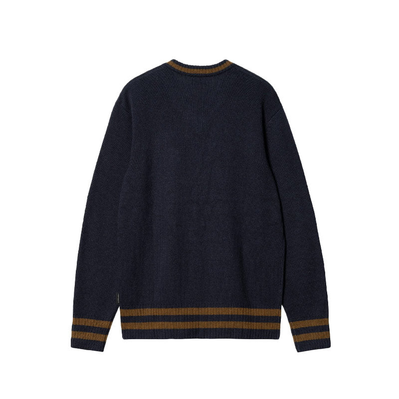 CARHARTT WIP | Stanford Sweater Dark Navy / Deep H Brown