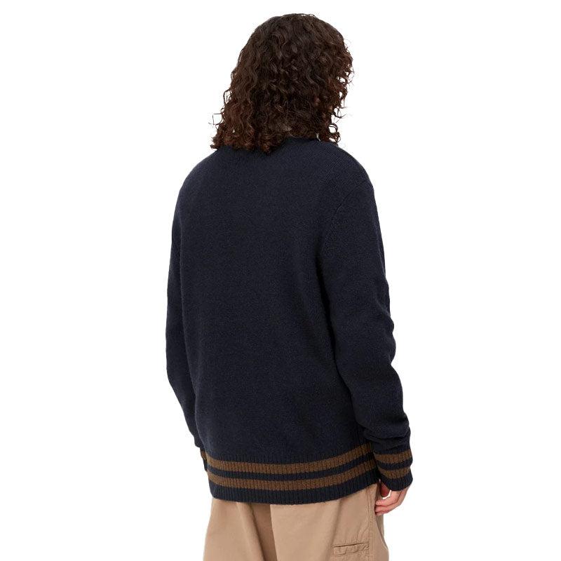 CARHARTT WIP | Stanford Sweater Dark Navy / Deep H Brown