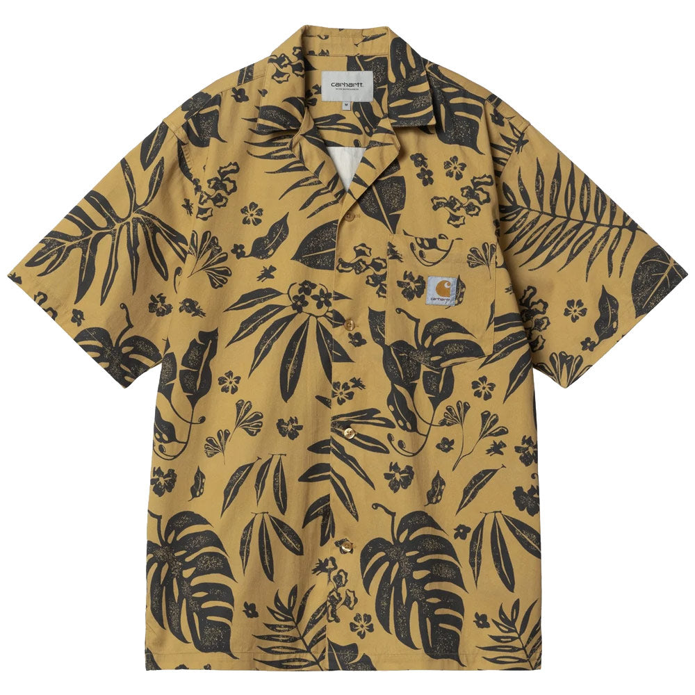 CARHARTT WIP | S/S Woodblock Shirt Woodblock Print / Bourbon