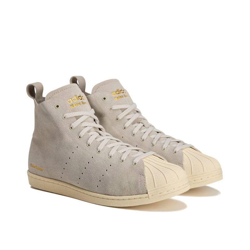 ADIDAS |Wales Bonner Superstar Hi Shoes Mist Stone / Wonder White / Gold Metallic