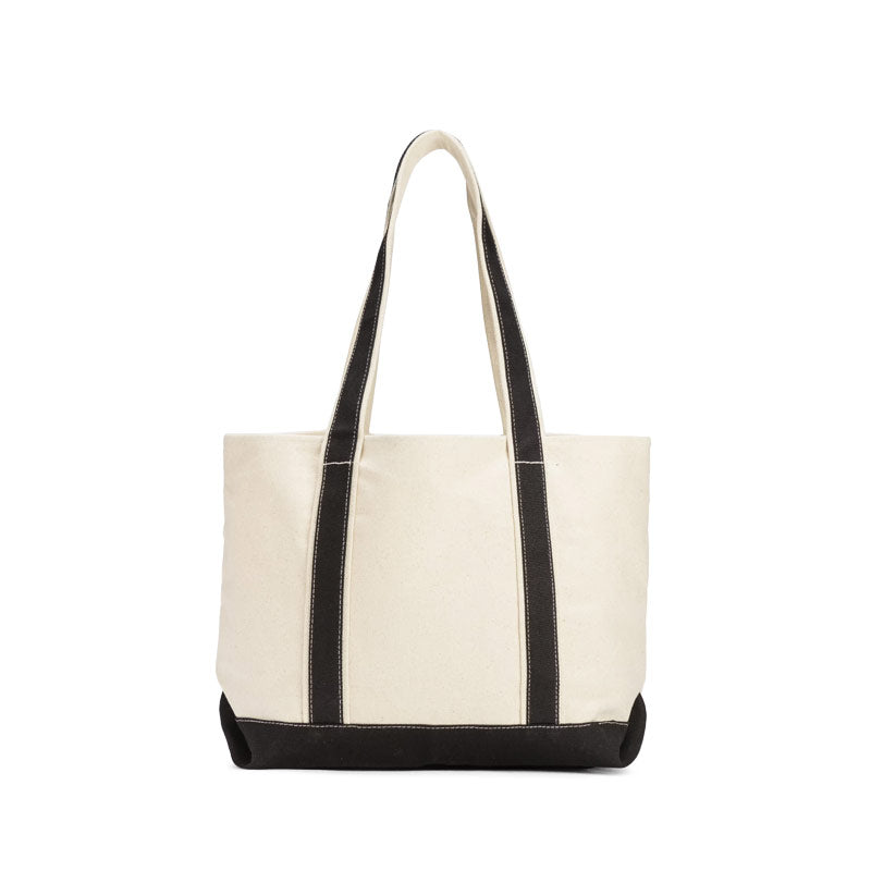 MUSEUM OF PEACE & QUIET Classic Wordmark Boat Tote Bag Black / Natural