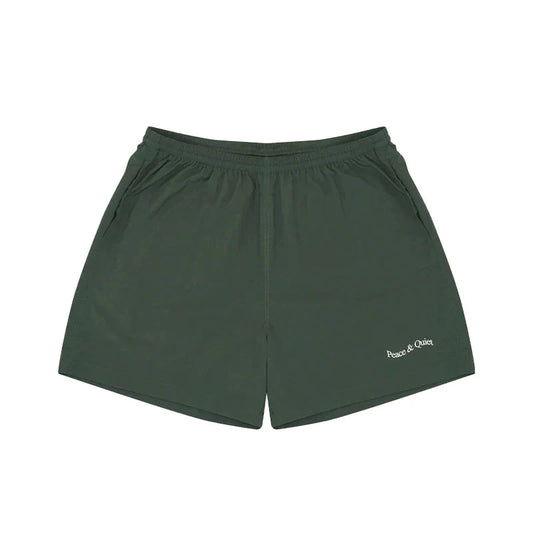 MUSEUM OF PEACE & QUIET Wordmark Nylon 5" Shorts Forest