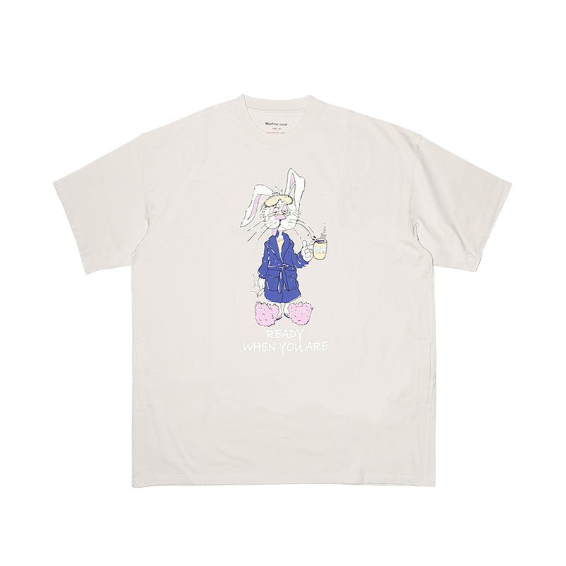 MARTINE ROSE SUPERSIZED T-SHIRT Light Grey Bunny