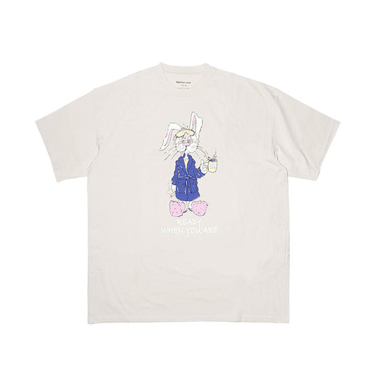 MARTINE ROSE SUPERSIZED T-SHIRT Light Grey Bunny