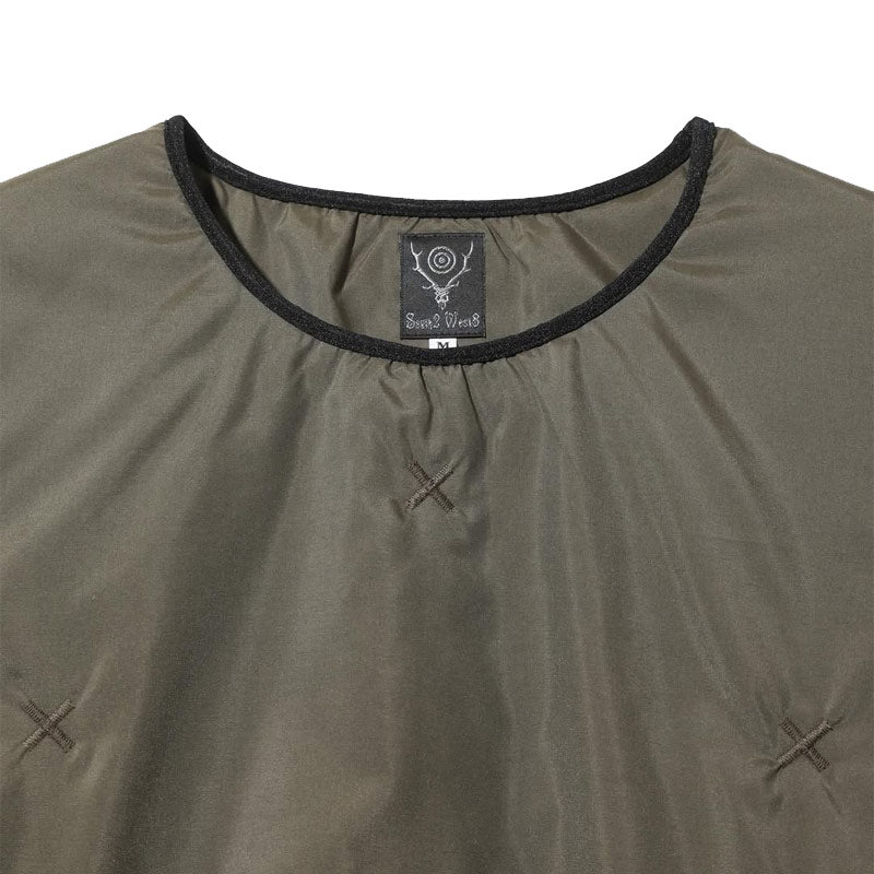 Filling Crew Neck Shirt - Poly Peach Taffeta Olive