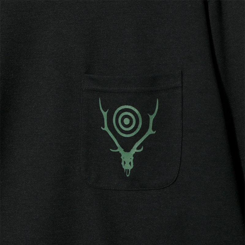 L/S Round Pocket Tee - Circle Horn Black