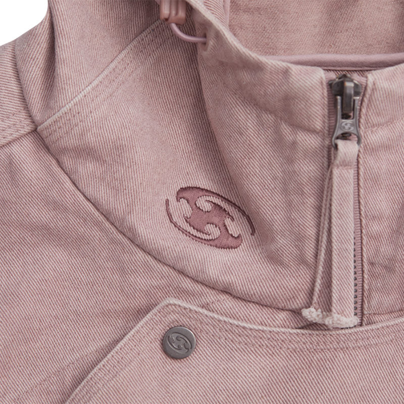 Cotton Washed Hoodie Jacket Ash Pink