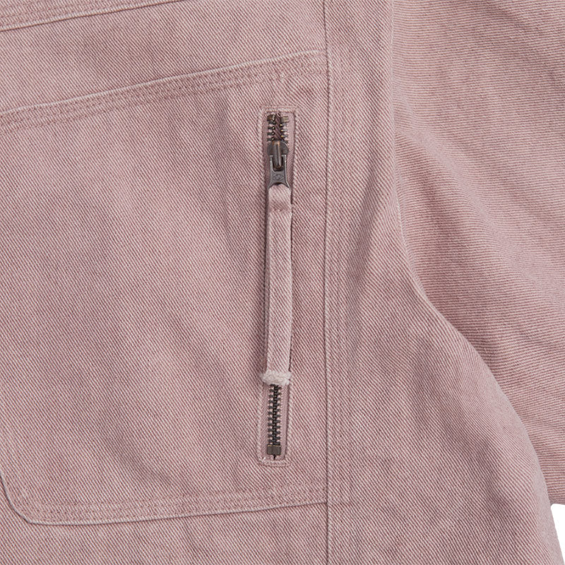 Cotton Washed Hoodie Jacket Ash Pink