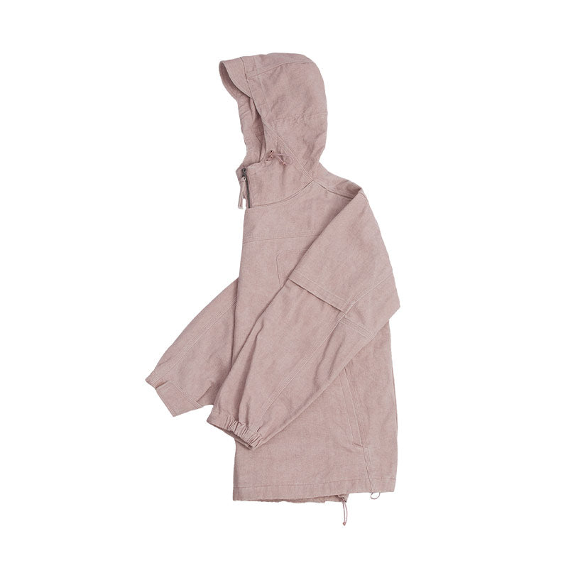 Cotton Washed Hoodie Jacket Ash Pink