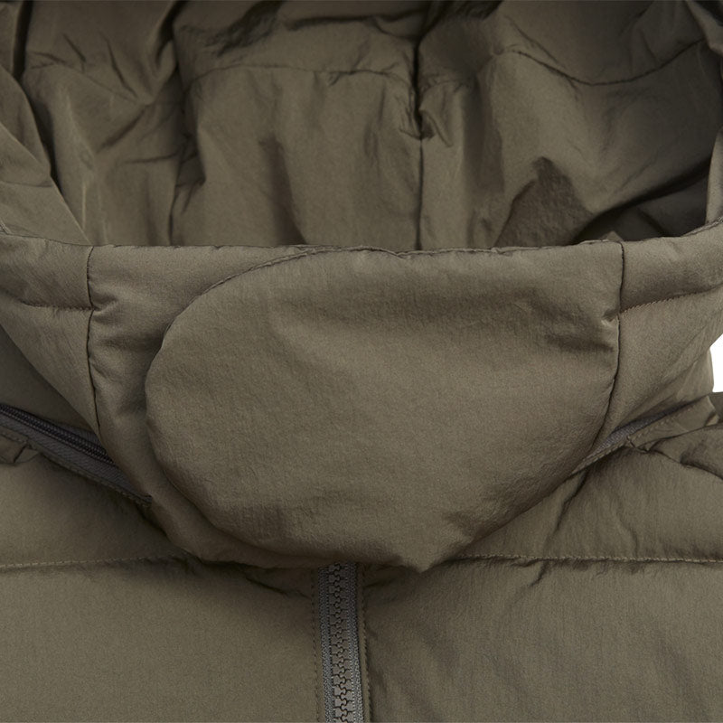 Taped Puffer Jacket Brown