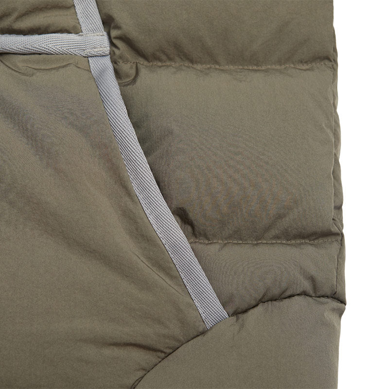 Taped Puffer Jacket Brown