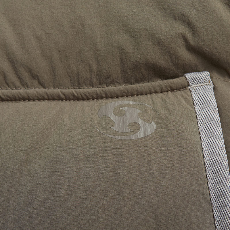 Taped Puffer Jacket Brown
