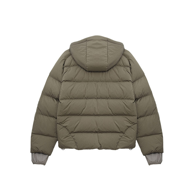 Taped Puffer Jacket Brown