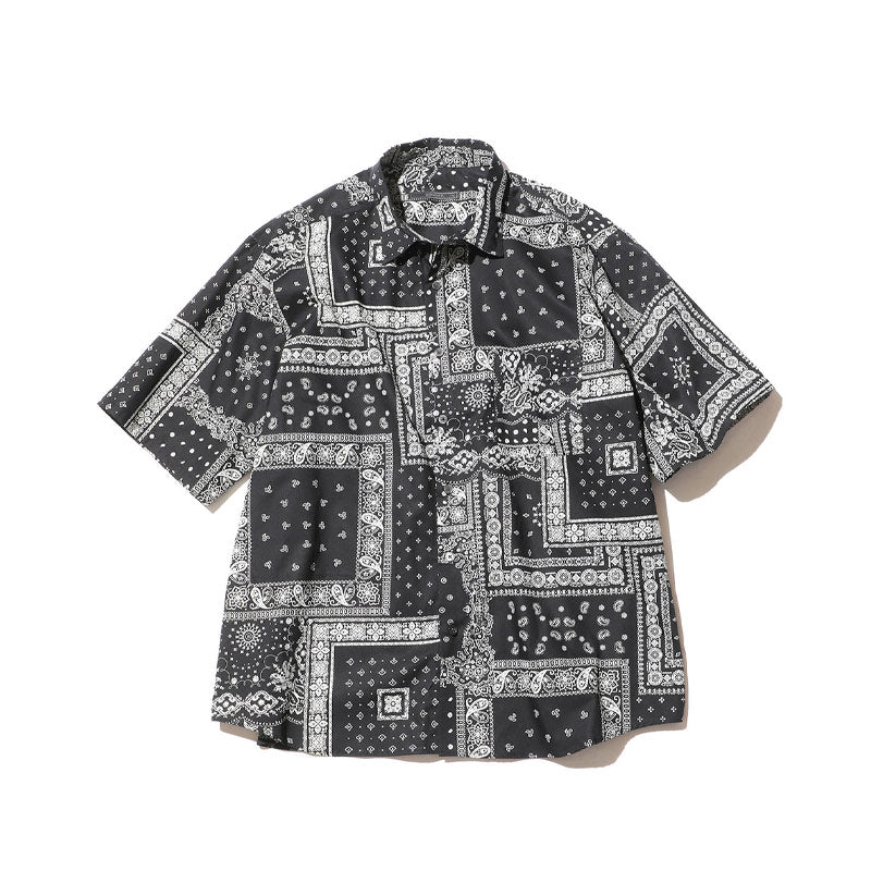 SOPHNET. S/S Regular Collar Baggy Shirt Black