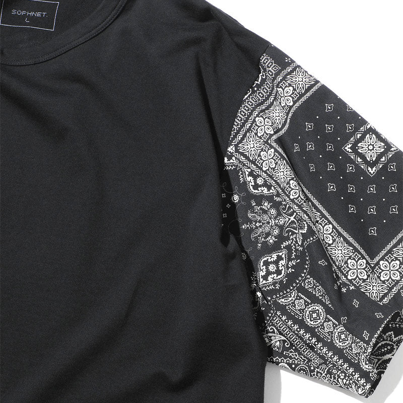 SOPHNET. Sleeve Bandana S/S Wide T-Shirt Black