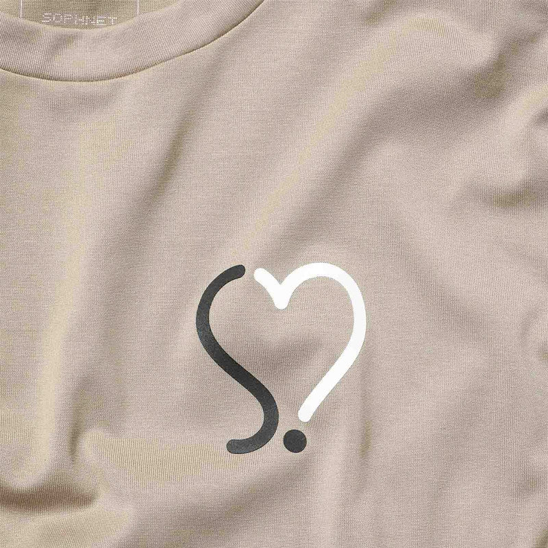 SOPHNET. Heart Wide T-Shirt Beige